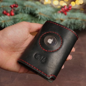 Cartera de cuero personalizada con AIRTAG, regalo de Navidad para papá, regalo de Navidad para marido, regalo de Navidad para novio, regalo para hijo