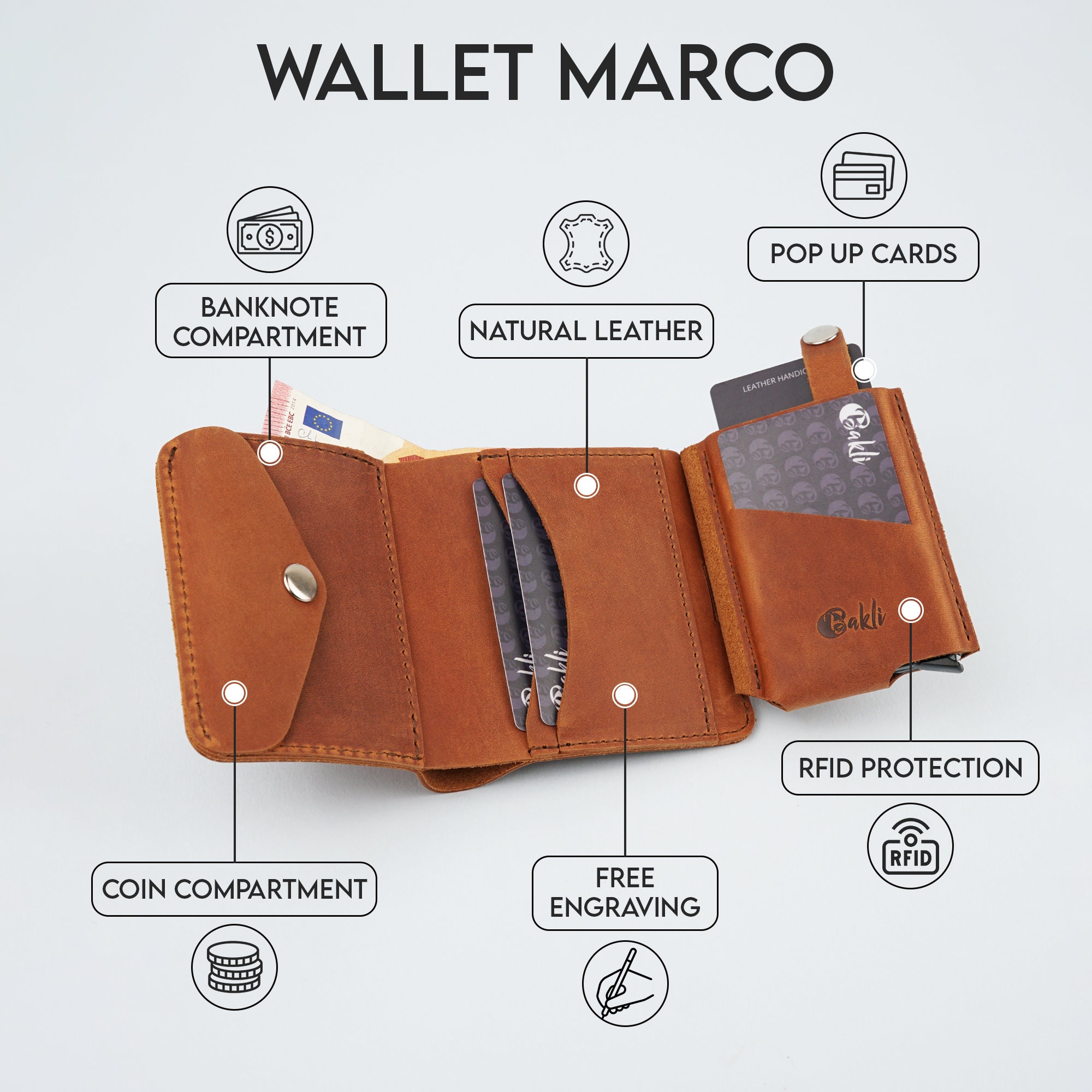 Custom Engraved Logo Men Leather Wallet, Minimal Orders From 10 Pcs ...