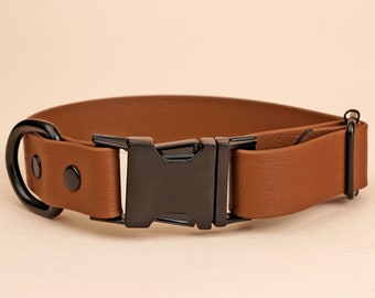 Waterproof personalized dog collar, Adjustable custom dog collar, Biothane dog collar, Engraved pet collar with dog ID tag