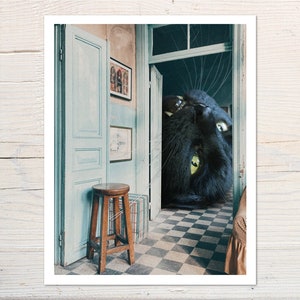 Black Cat Art Print | Cat Housewarming Gift | Cat Home Decor | Black Kitty Lover | Best Friend Gift | Funny Cat Artwork | MrMattMcCarthy