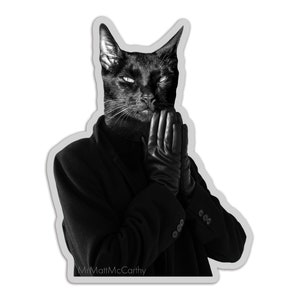 BLACK CAT STICKER, Sus Cat, Cat MacBook Sticker, Vinyl Sticker, Cat Lady Gift, Black Cat Gifts, Black Cat Decor, Black Cat Laptop
