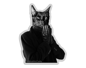 Sus Black Cat Vinyl Sticker: Laptop, Hydroflask, Journal