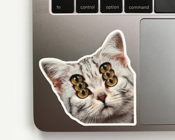 Weird Cat Sticker | Weatherproof Vinyl | Laptop Decal | MacBook Sticker | Trippy Cat | Die Cut Sticker | Unique Sticker | Cat Gift