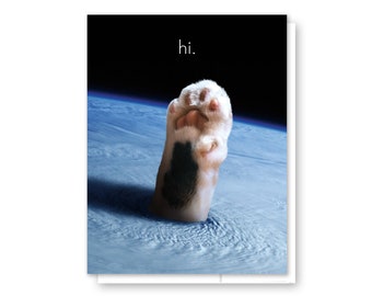 Hi - Thinking of You Card, Space Greeting Card, Any Occasion Card, Hello Card, Best Friend Card, Pen Pal, Astronomy, Celestial Card