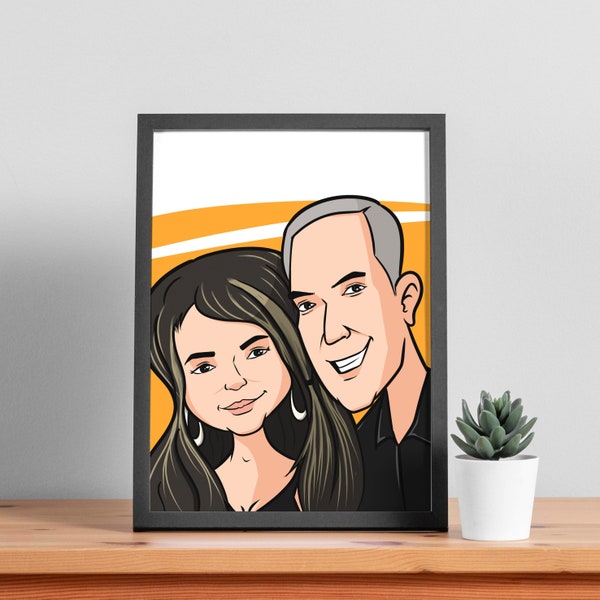 Personalised caricature portrait from photo, Custom Drawing Cartoon, Cartoon portrait illustration, Funny Caricature, surprise birthday gift