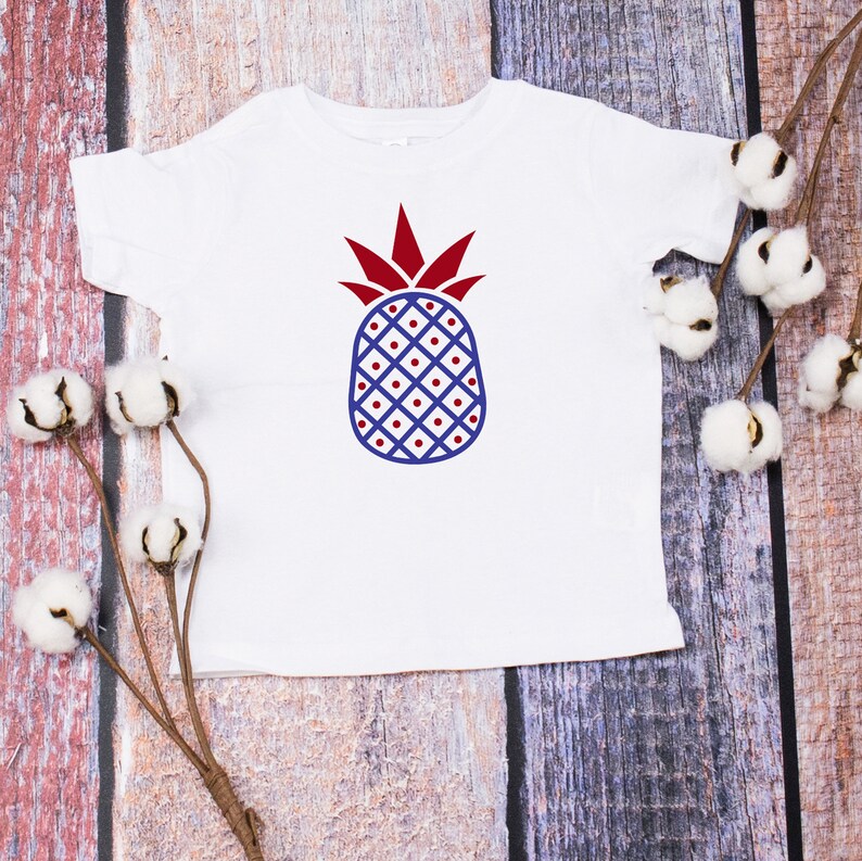 Cute Baby Clothes Baby Shower gift Baby bodysuit or InfantToddle Tee Gift 4th of July Announcement Patriotic Pineapple Tee Birthday