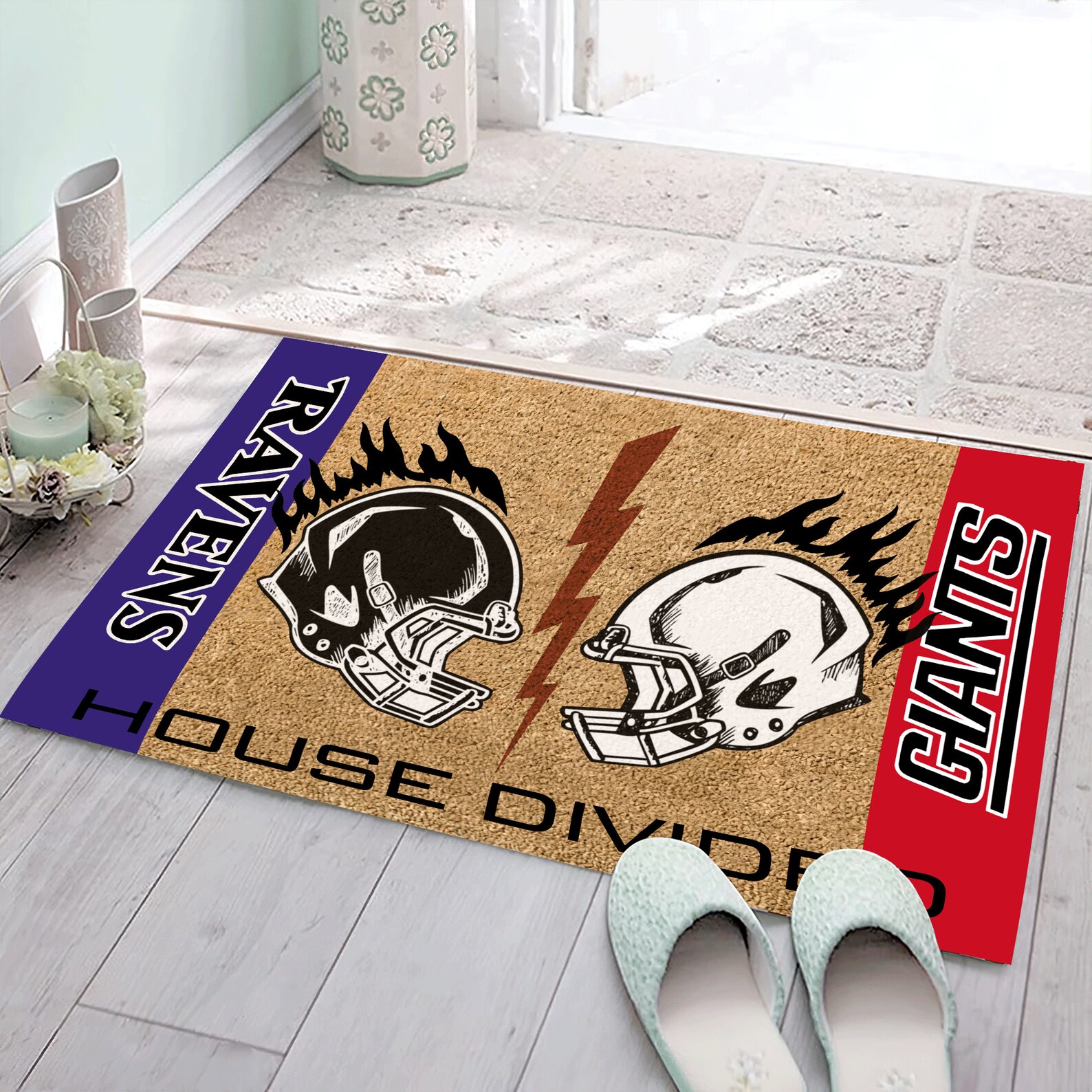 Custom House Divided Doormats NFL Football Doormats Funny Etsy