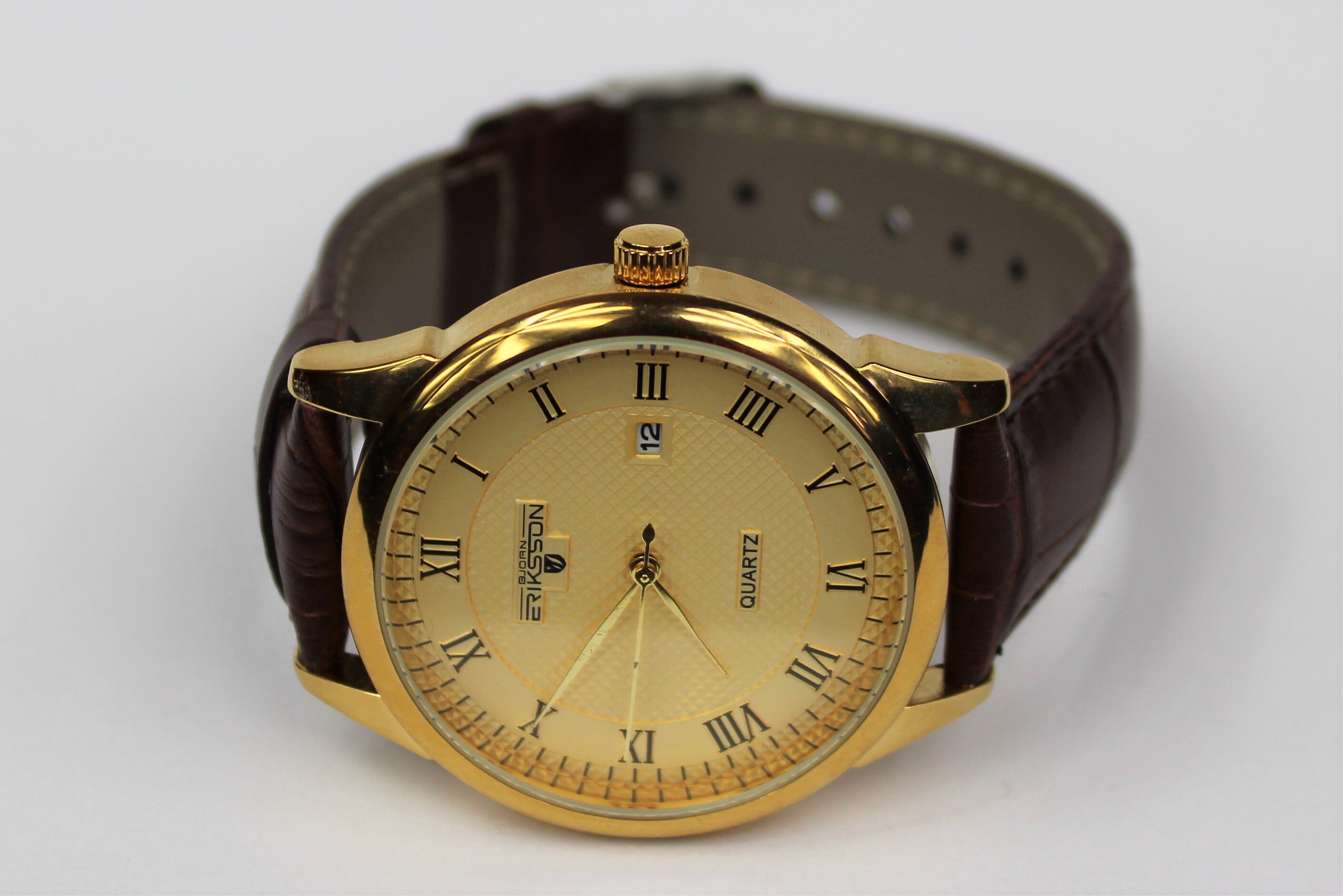 SALE Bjorn Eriksson Mens Gold Dress Watch Model BE235 Free Gift