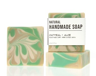 Oatmeal and Aloe - Handmade Bar Soap - Food Scent