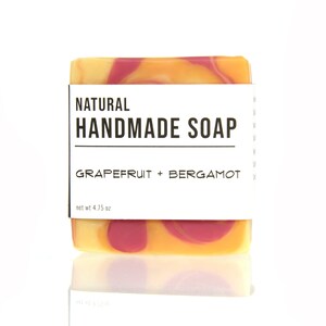 Grapefruit and Bergamot Handmade Bar Soap Citrus Scent image 3