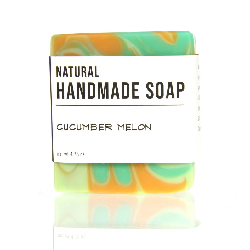 Cucumber Melon Handmade Bar Soap Fruity Scent image 3