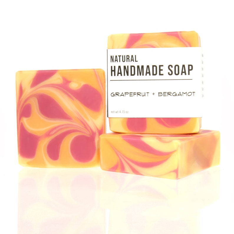 Grapefruit and Bergamot Handmade Bar Soap Citrus Scent image 1