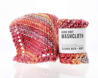 Hand-Knit Washcloths - Rust