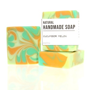 Cucumber Melon Handmade Bar Soap Fruity Scent image 1