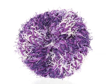 Hand-Knit Shower Scrubbie - Soap Saver - Loofah - Exfoliating - Purple