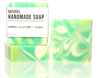 Green Clover + Musk - Handmade Bar Soap - Masculine Scent