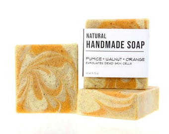 Orange Pumice Exfoliant - Handmade Bar Soap - Citrus Scent