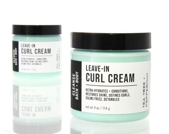 Curl Cream - Leave-in Conditioner - Tea Tree and Peppermint