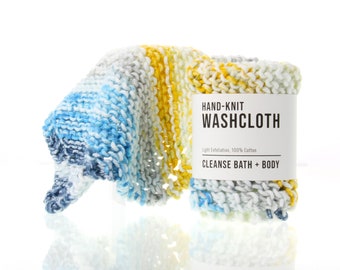 Hand-Knit Washcloths - Beach