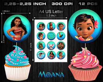 Moana Cupcake Wrap Etsy Moana Cupcake Wrap Etsy