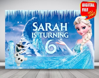 Personalized Customized Frozen #3 Name Banner Wall Decor Poster with Frame Set