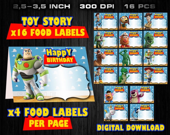 Toy Story Food Labels: Birthday Party Decor (digital Download)