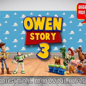 Toy Story Birthday Backdrop Banner: Buzz and Woody (Digital Printable)