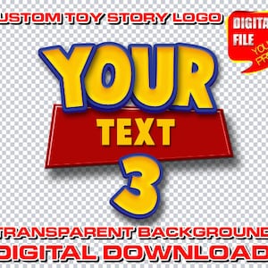 Logotipo personalizado de Toy Story con nombre, logotipo personalizado de fiesta de cumpleaños de Toy Story digital, decoración de fiesta de Toy Story, clipart, invitación, invitar png