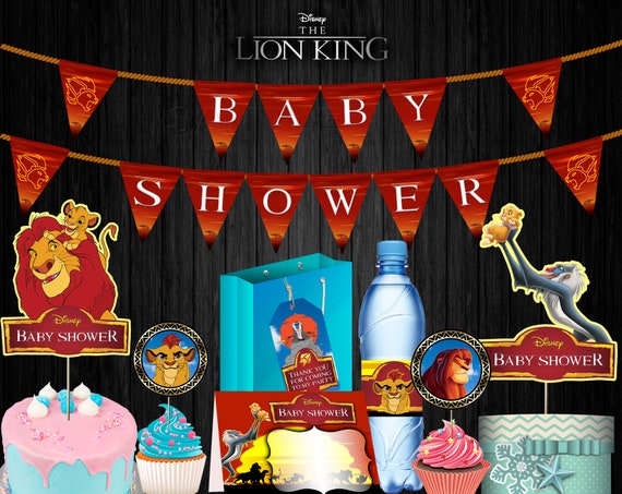 Lion King Baby Shower Party Supplies Bundle Centerpieces Etsy