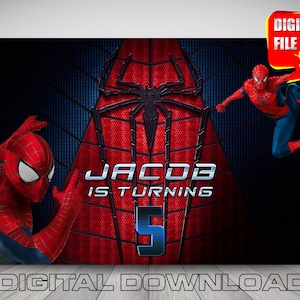 spiderman backdrop, digital spiderman birhtday party backdrop, comic backdrop, super heroes birthday backdrop, printable spiderman,