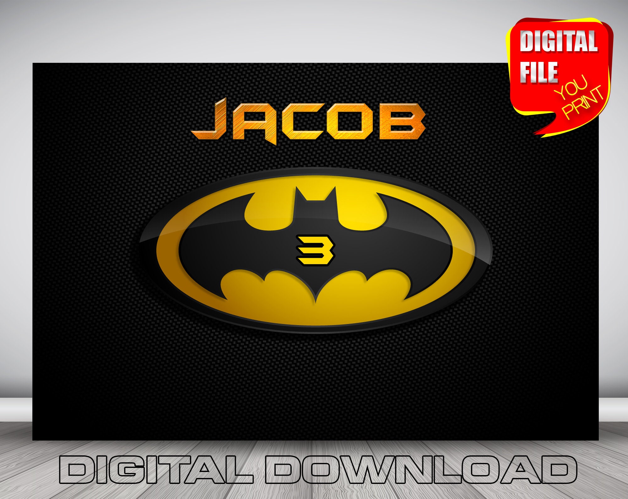 Digital batman backdrop banner batman birthday party backdrop Etsy