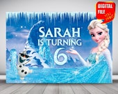 Frozen Birthday Backdrop: Party Decoration, Printable Banner (Digital)
