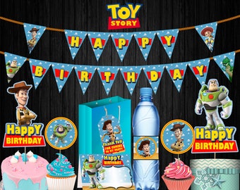 Toy Story party supplies BUNDLE, Toy Story birthday party, Toy Story centerpieces, printable Toy Story, digital Toy Story, tags, clipart