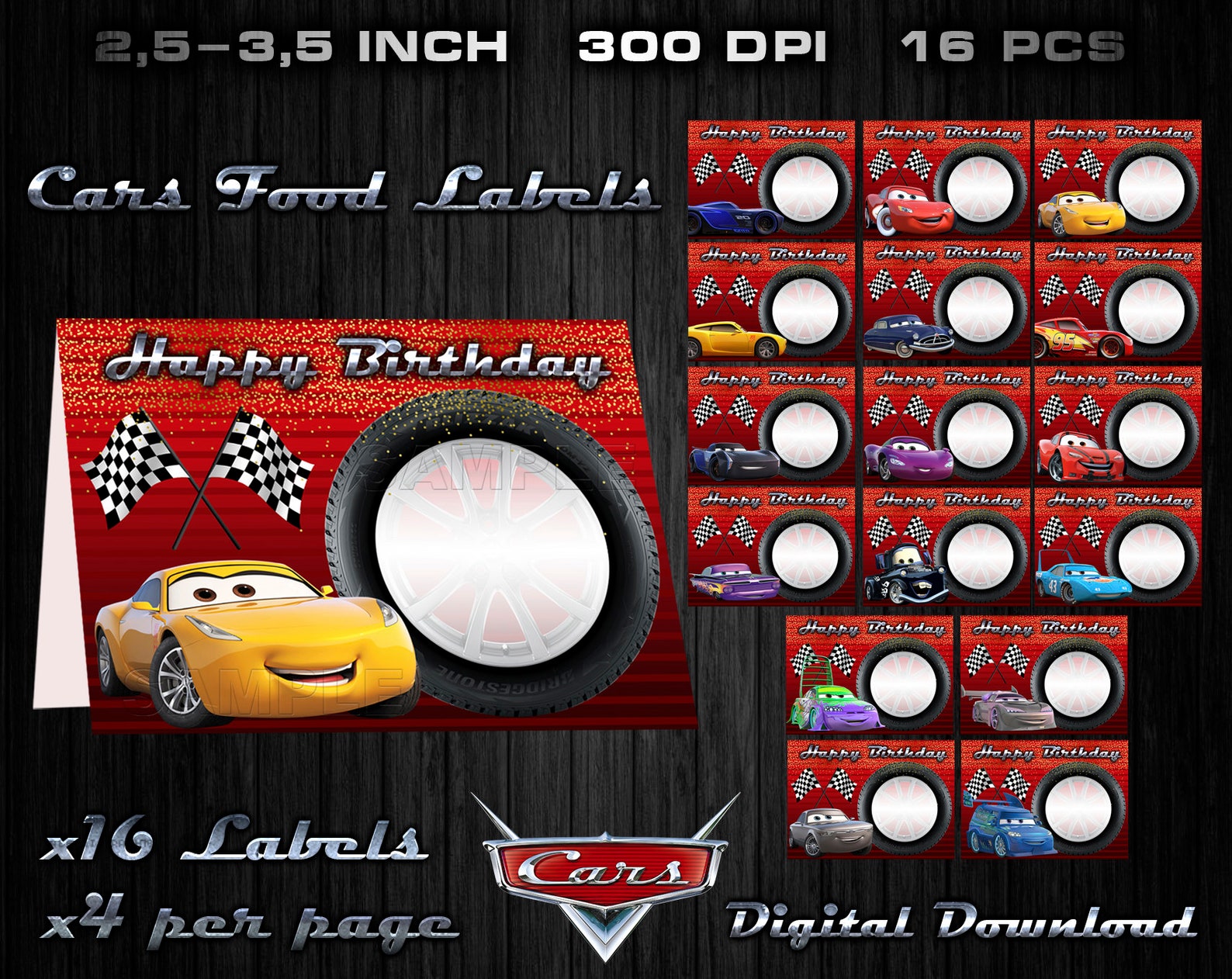 Cars Food Labels Cars Party Supplies Cars Birthday Party | Etsy