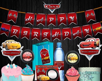 Cars party supplies BUNDLE, birthday party, cars centerpieces, printable cars, digital cars, cars tags, cars labels, cars toppers, clipart