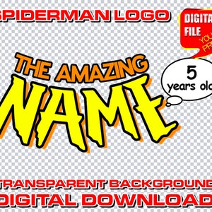 Personalized Spiderman Logo: Custom Birthday Party Centerpiece (Digital Download)