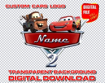 Logotipo de cumpleaños de Cars personalizado: Nombre personalizado, decoración para fiesta (descarga digital)