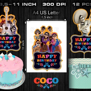coco centerpieces, coco party supplies, coco birthday party, printable coco, coco clipart, digital coco, coco party decorations, instant