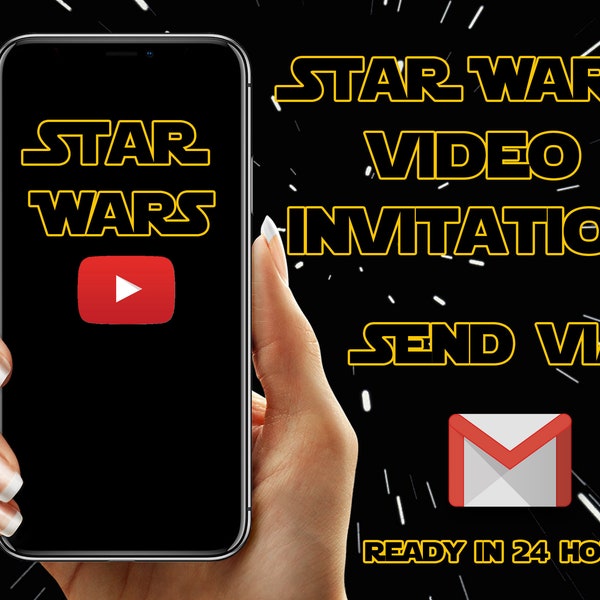 Star wars video invitation, Star wars birthday party video invitation, Star wars video invitation, mobile phone digital party invitation