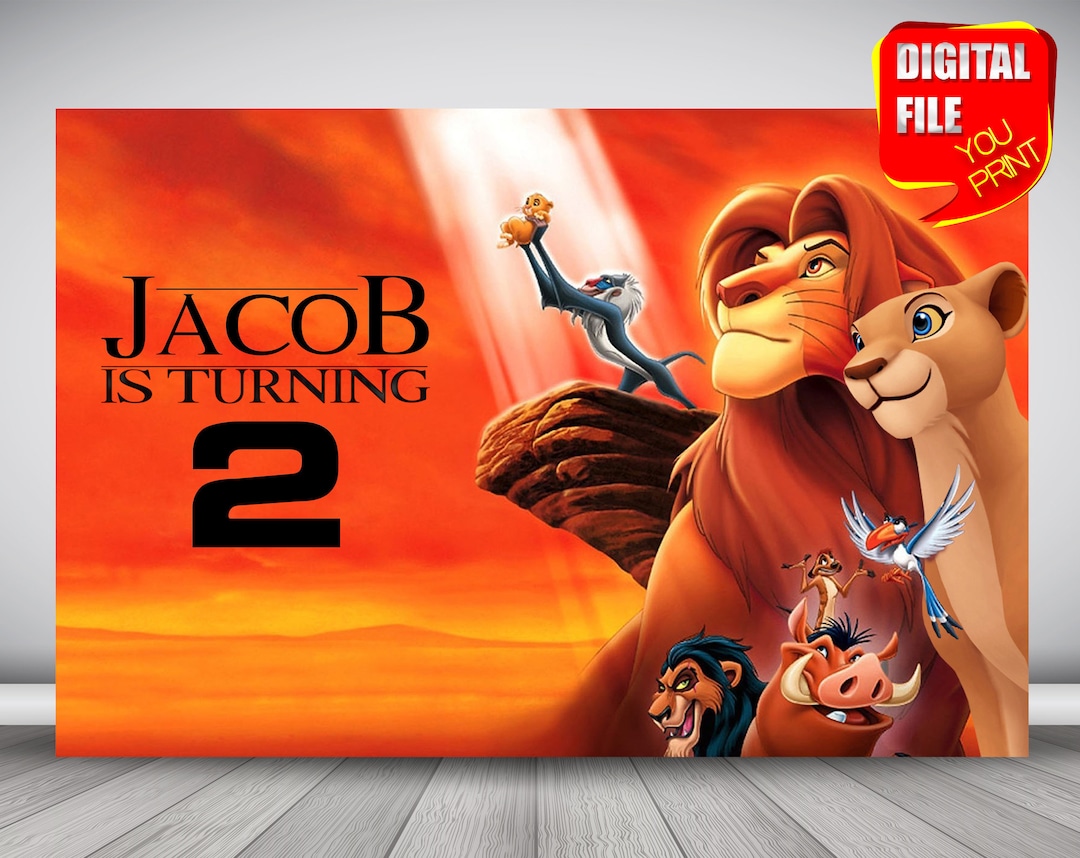 Lion King Backdrop Banner, Lion King Birthday Party, Lion King Digital