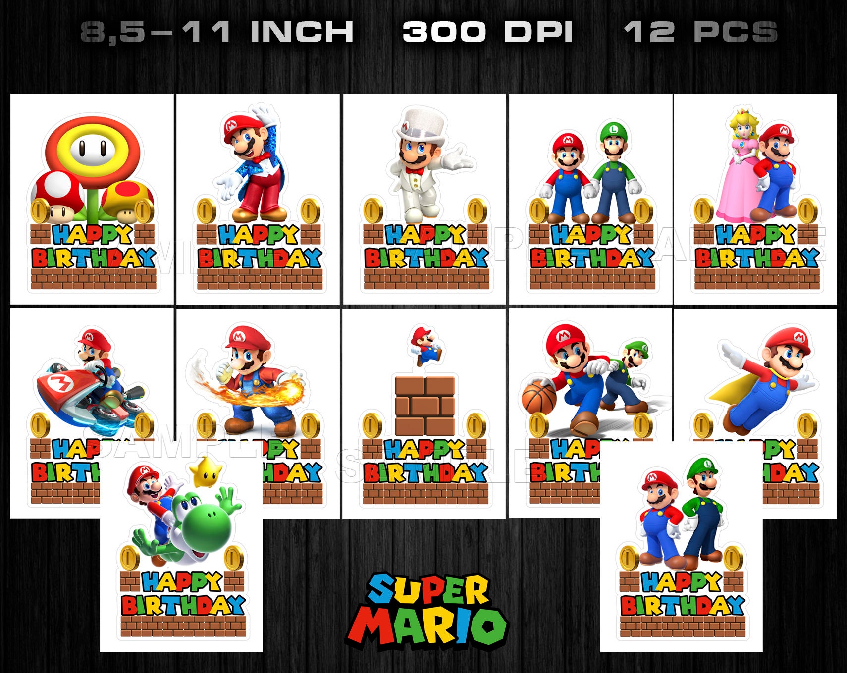 Mario centerpieces Mario party supplies Mario birthday | Etsy