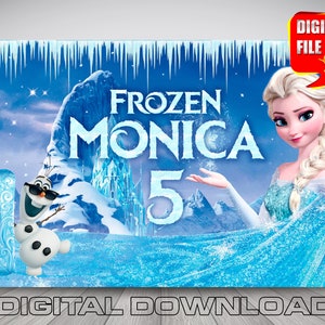 Frozen backdrop banner, Frozen birthday party, Frozen party decoration, Frozen party supplies, printable Frozen, digital Frozen, elsa anna
