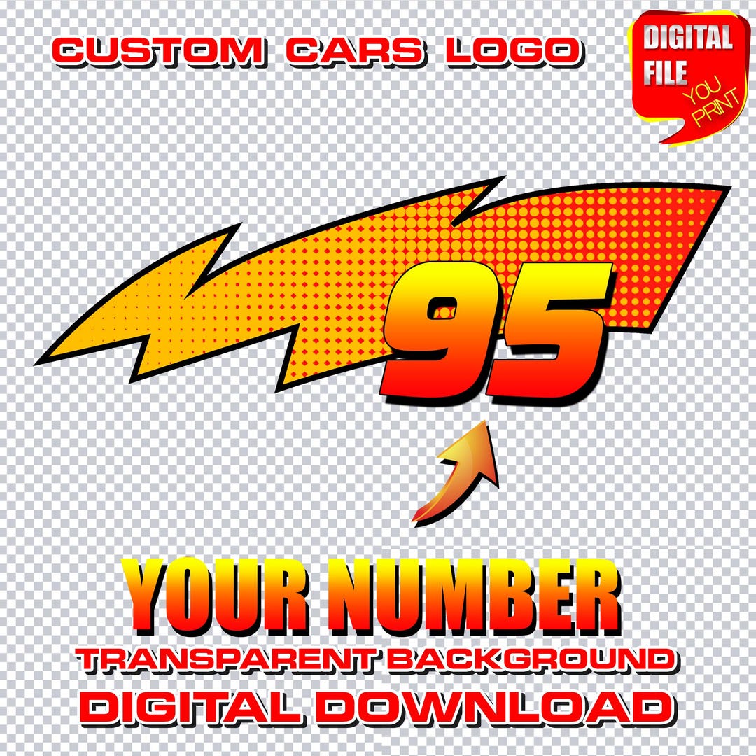 Personalized Cars Birthday Logo: Custom Name, Party Decor (digital ...