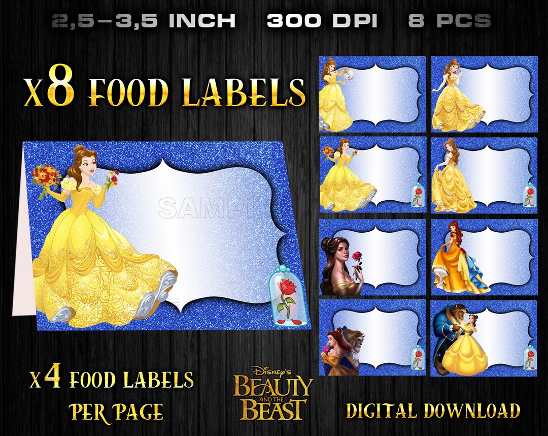 Beauty and the Beast Food Labels: Party Decor (digital Download) - Etsy