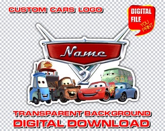 Personalized Cars Birthday Logo: Custom Party Decor (Digital Download)