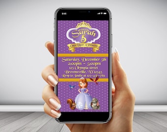 Sofia the First Birthday Invitation: Princess Mobile (Digital JPEG)