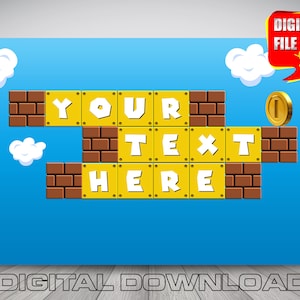 Super Mario Birthday Backdrop Banner (Digital Download)