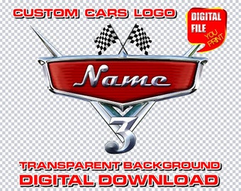 Logotipo de cumpleaños de Cars personalizado: Decoración de fiesta personalizada (PNG digital)