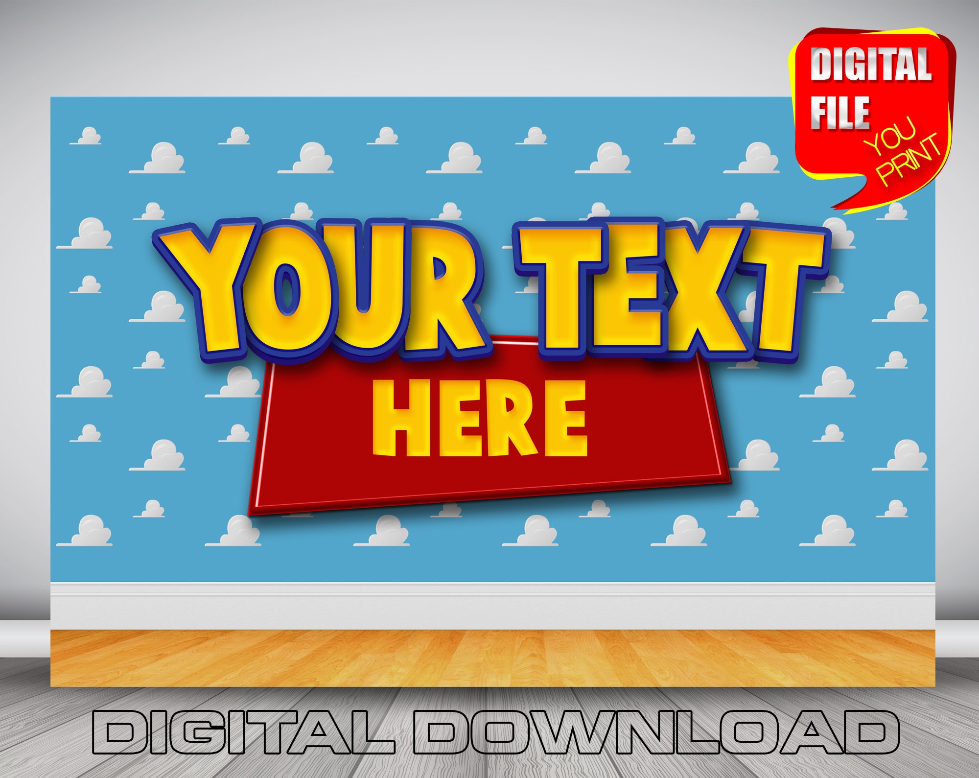 Toy story birthday backdrop banner toy story birthday party Etsy