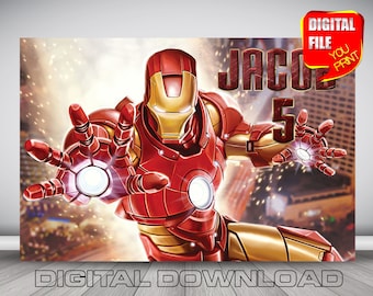 IRON MAN AVENGERS PERSONALISED BIRTHDAY PARTY BANNER BACKDROP IRON MAN AVENGERS PERSONALISED BIRTHDAY PARTY BANNER BACKDROP